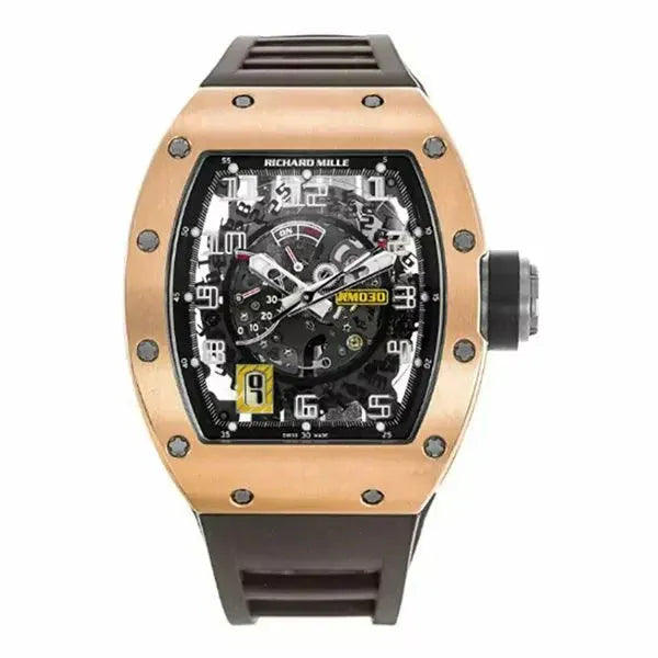 Richard Mille RM-030 Skeleton Automatic 18K Rose Gold Men's Watch