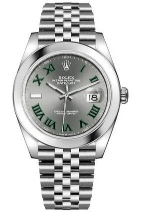 Rolex Datejust 41 Wimbledon Dial Steel Jubilee Bracelet Men's Watch