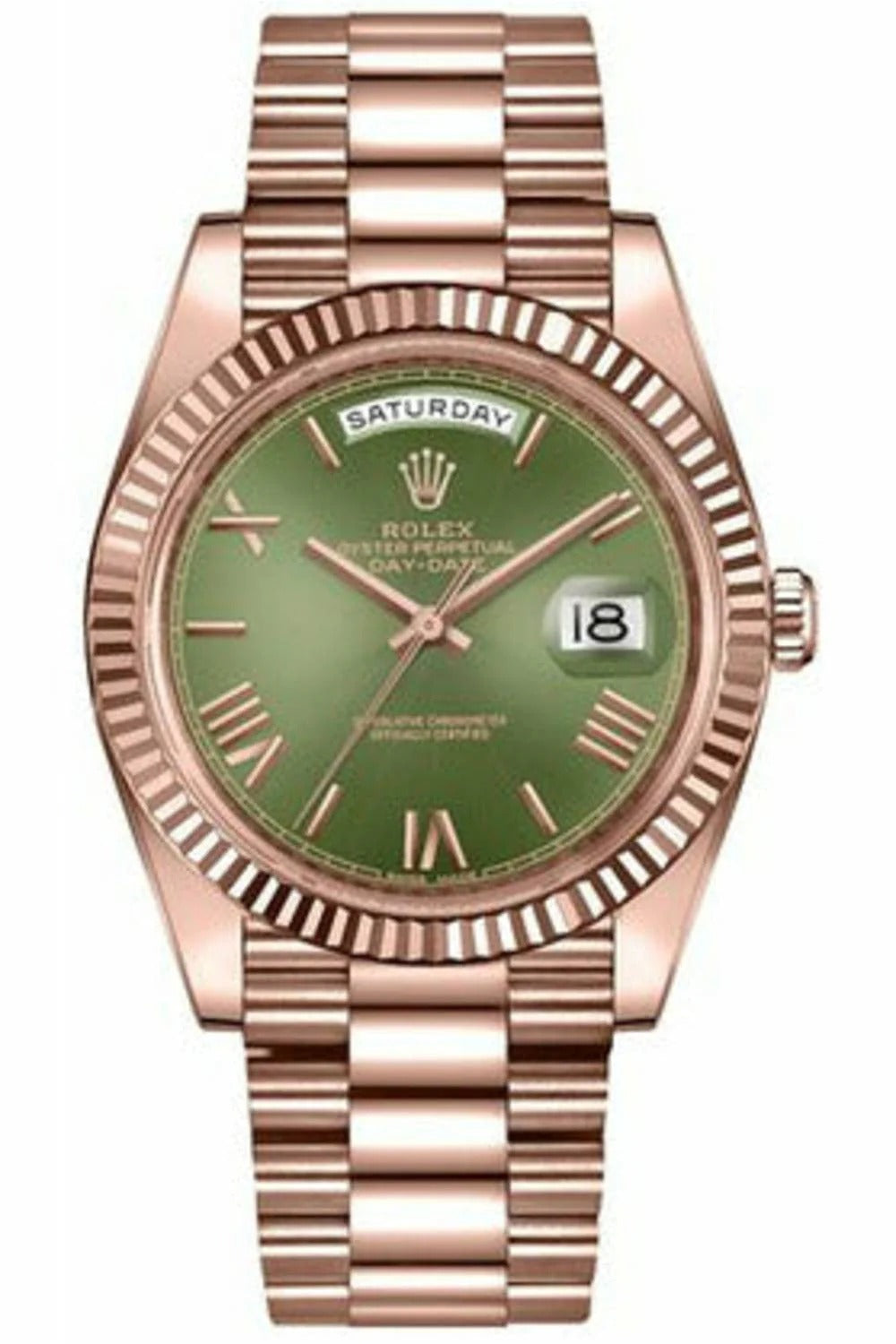 Rolex Day-Date 40 Green Dial Rose Gold Watch 228235