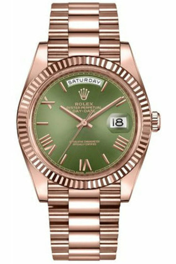 Rolex Day-Date 40 Green Dial Rose Gold Watch 228235