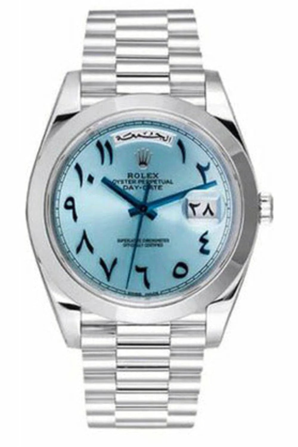 Rolex Day-Date 40mm Platinum Arabic Dial Luxury Automatic Wrist Watch