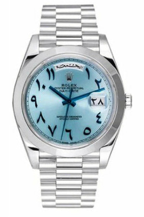 Rolex Day-Date 40mm Platinum Arabic Dial Luxury Automatic Wrist Watch