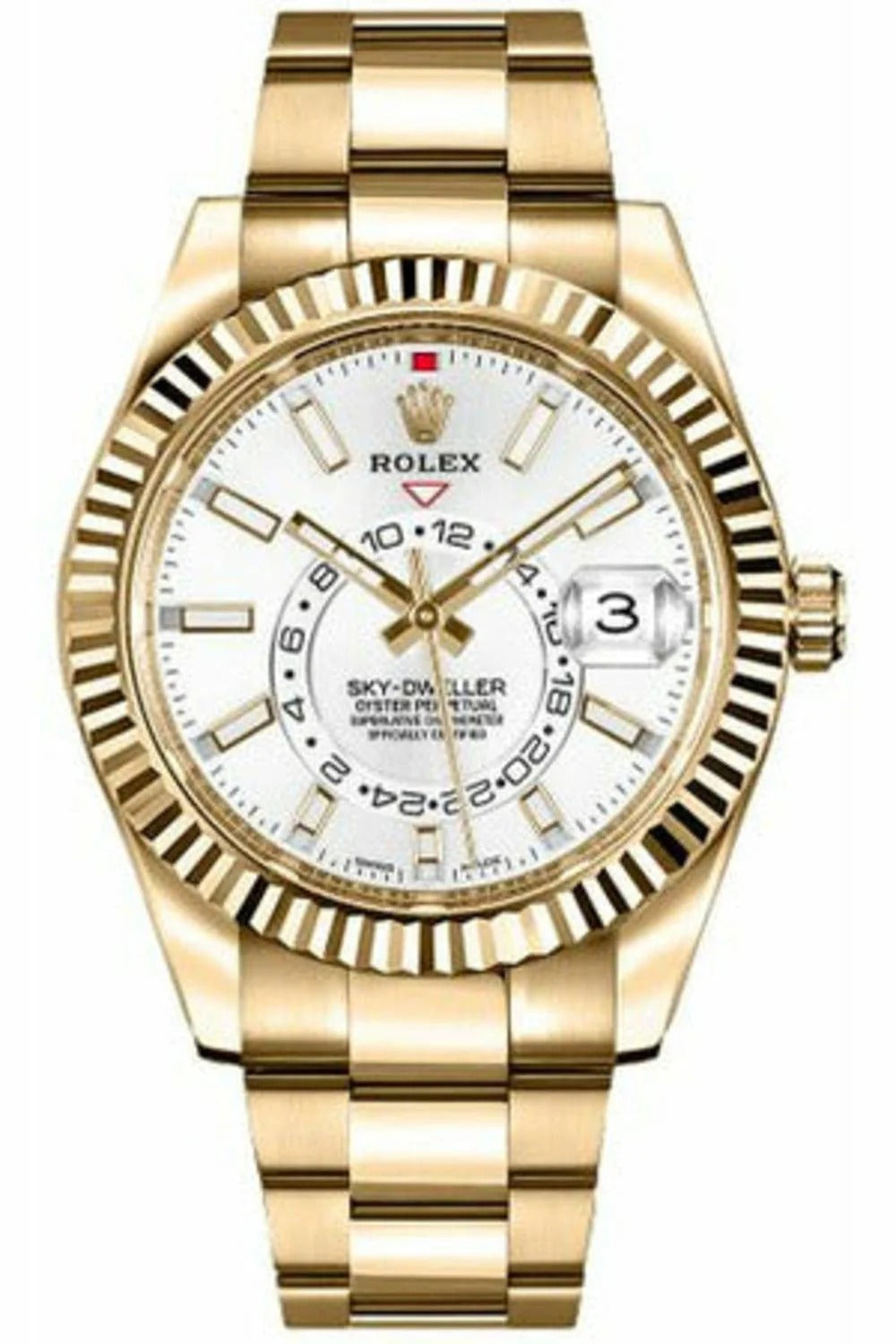 Rolex Sky-Dweller Gold White Dial Luxury Automatic Timepiece