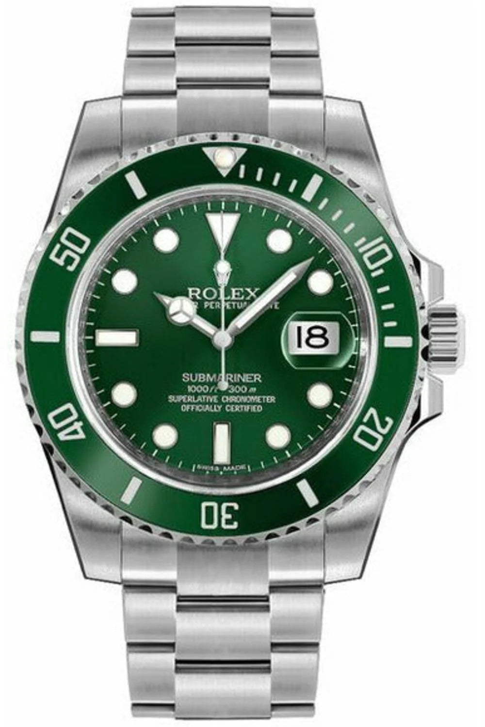 Rolex Submariner Green Dial Hulk Stainless Steel Luxury Wrist Watch