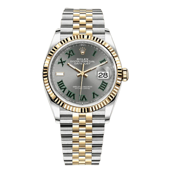 Rolex Datejust 36mm Slate Grey Green Roman Dial Watch