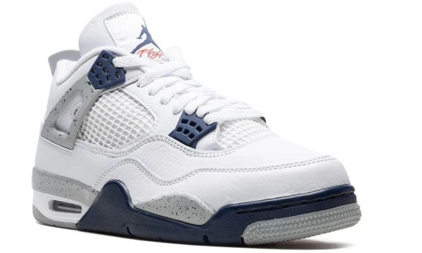 Nike Air Jordan 4 Retro GS Midnight Navy White Leather Sneakers