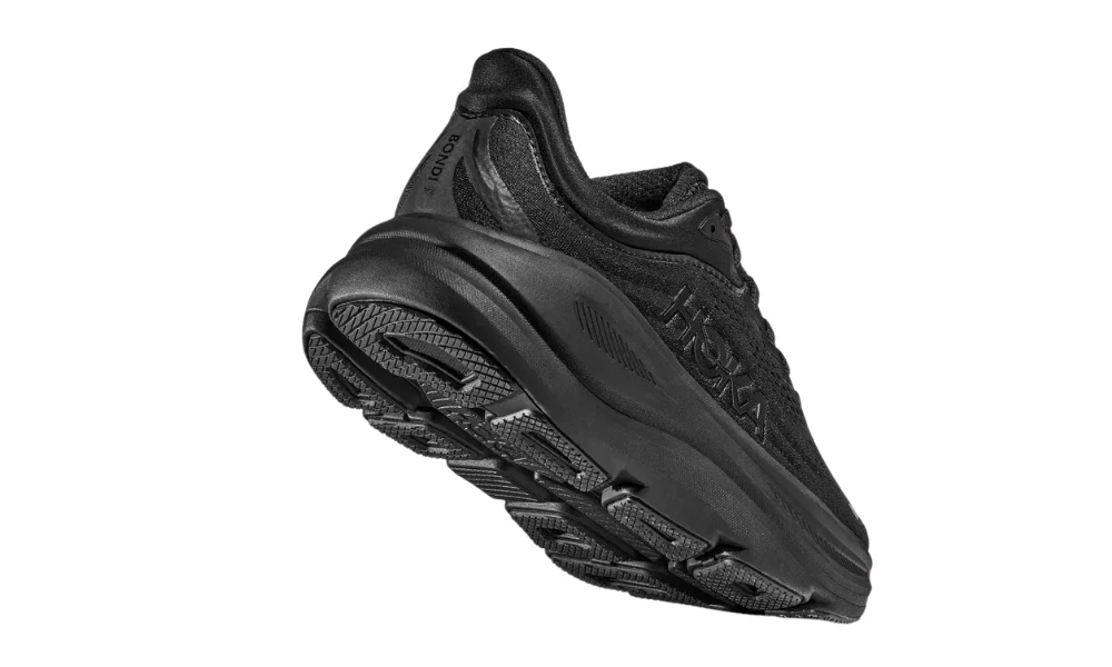 Hoka Bondi 9 Black Ultra-Cushioned Road Running Shoes for Men