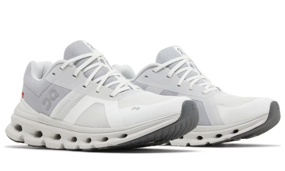 On Running Cloudrunner Wide White Frost Supportive Cushioned Sneakers