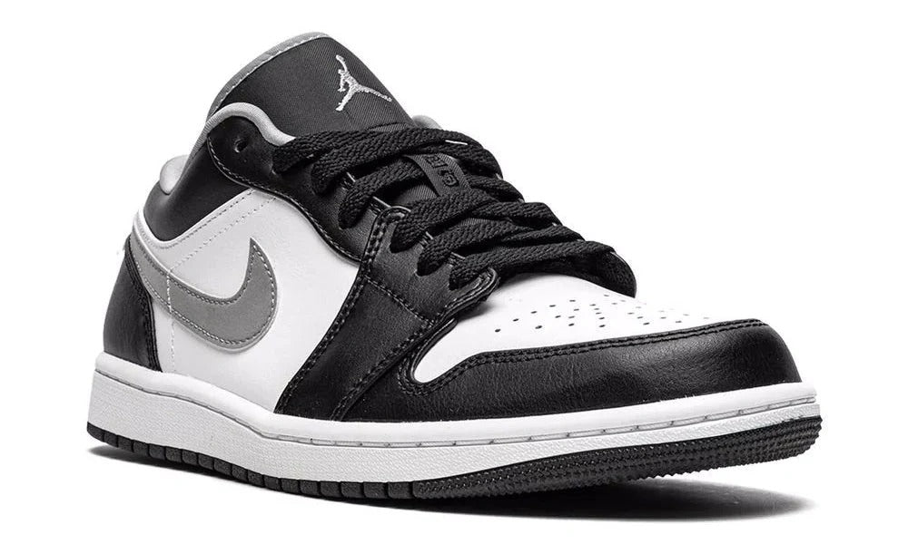 Air Jordan 1 Low Black White Grey Premium Leather Sneakers