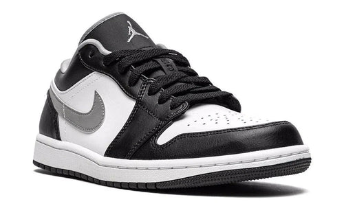 Air Jordan 1 Low Black White Grey Premium Leather Sneakers
