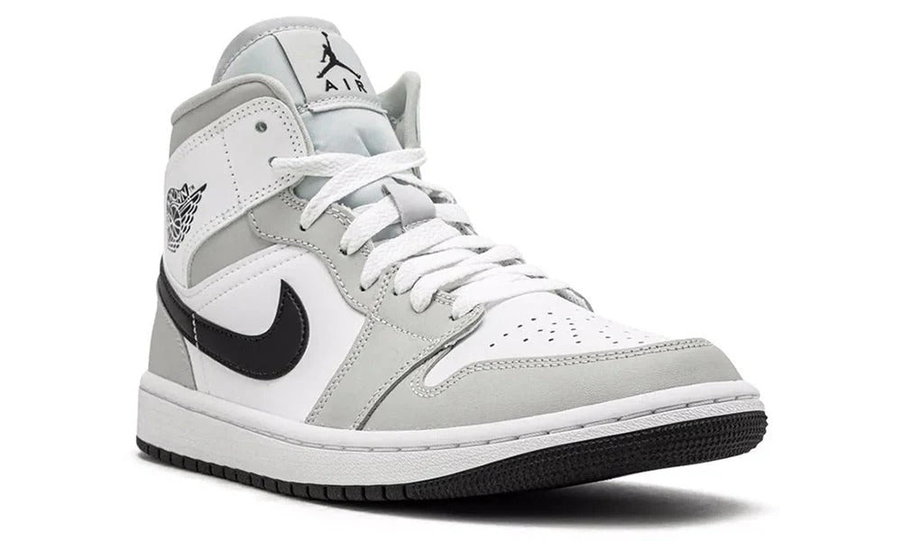 Nike Air Jordan 1 Mid Smoke Grey Leather Basketball Sneakers