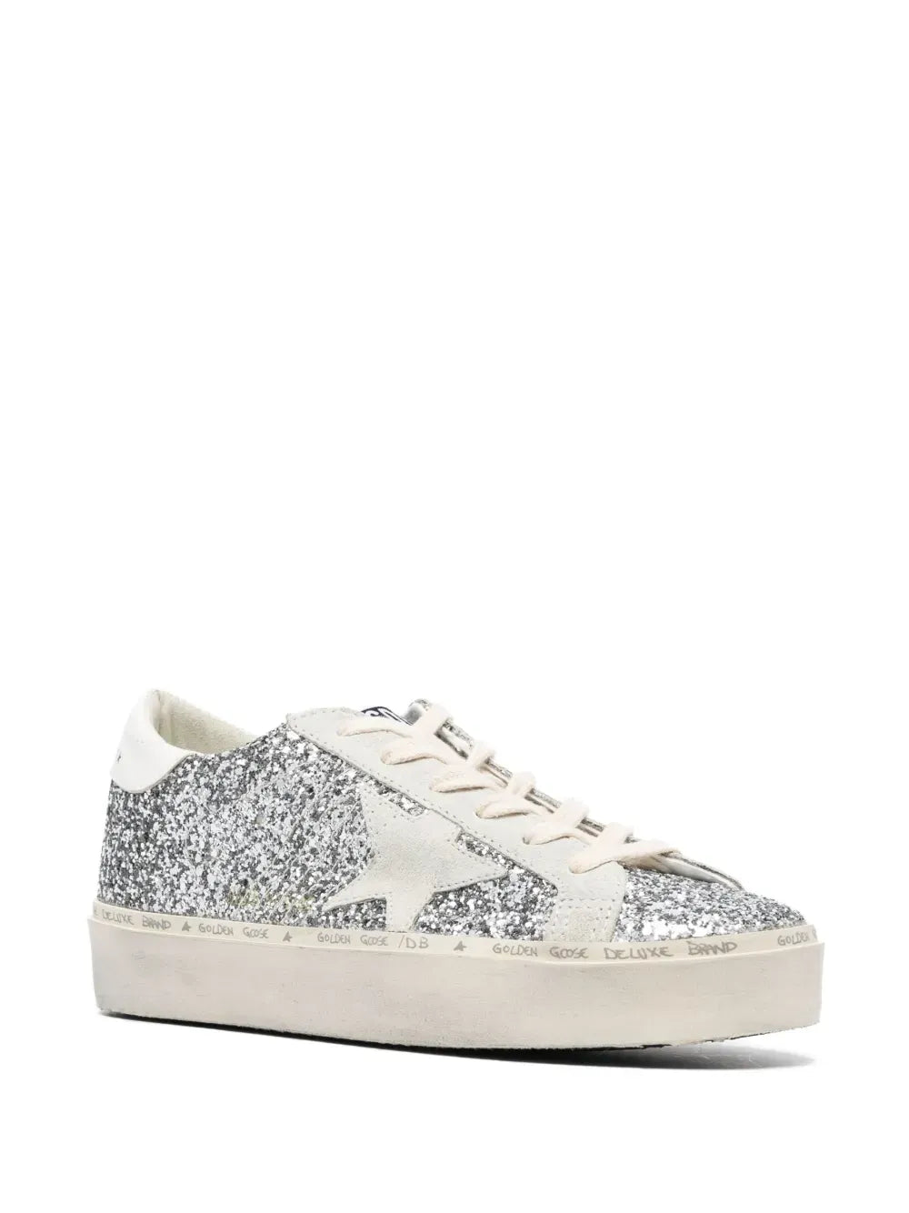 Golden Goose Hi-Star Glitter Sneakers Iconic Italian Fashion Platform Shoes