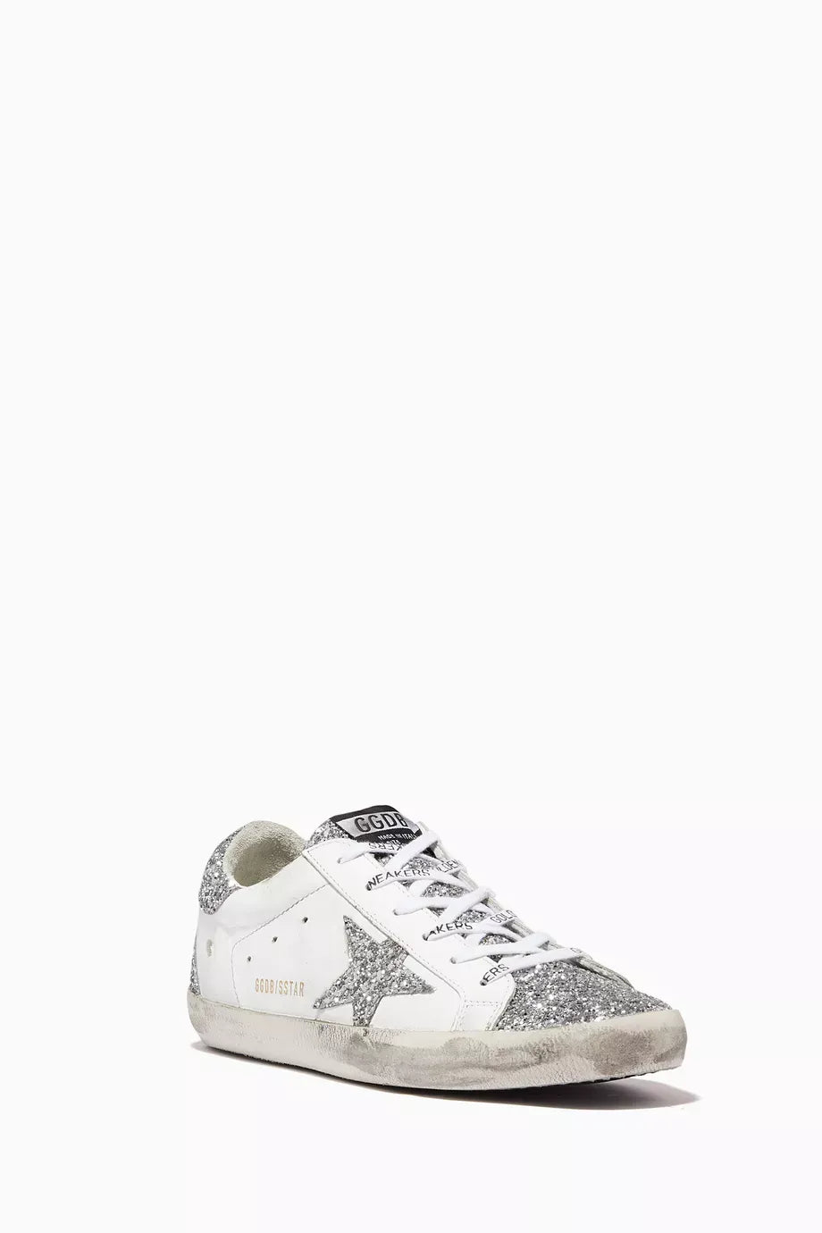Golden Goose Super-Star Leather Sneakers Silver Distressed Finish Women's