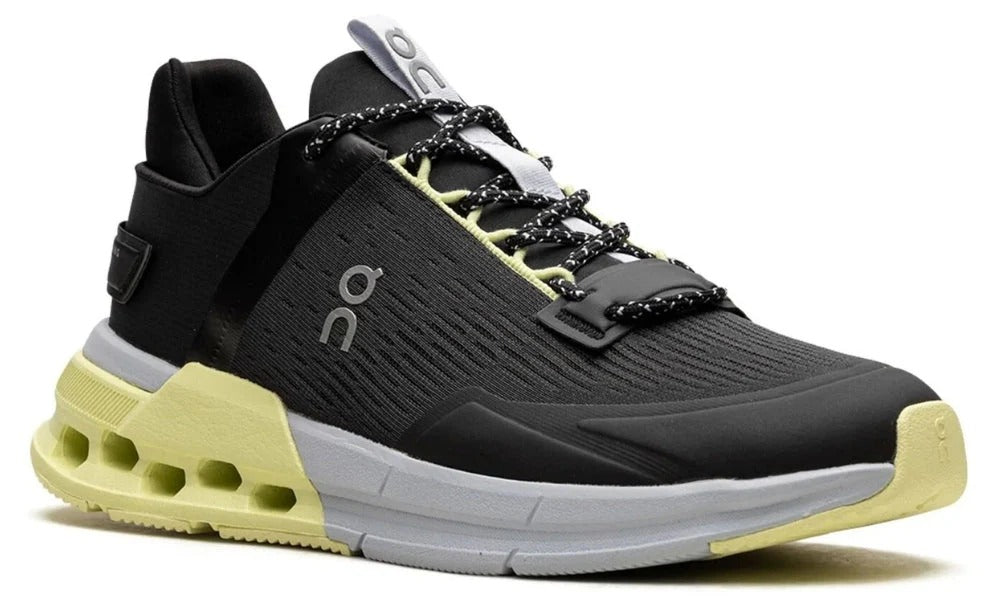 On Cloudnova Flux Black Hay Breathable Mesh Running Sneakers