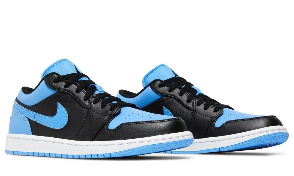 Air Jordan 1 Low University Blue Black Leather Sneakers