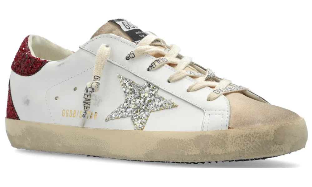 Golden Goose Deluxe Brand Super Star Leather Sneakers White Burgundy