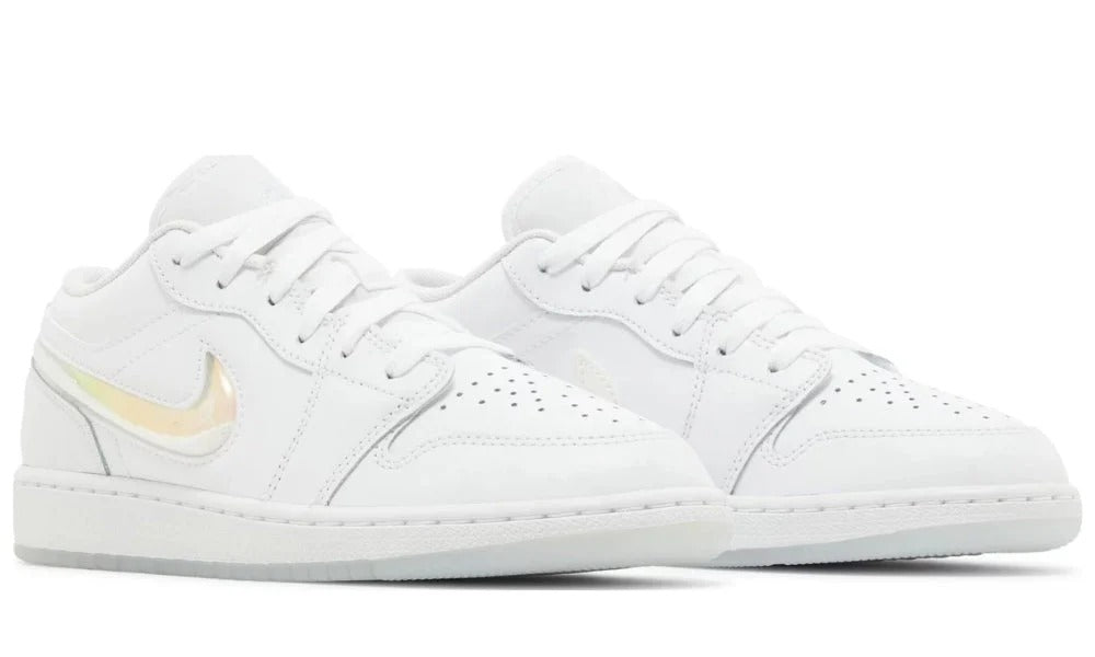 Kids Air Jordan 1 Low SE GS Glitter Swoosh Sneakers