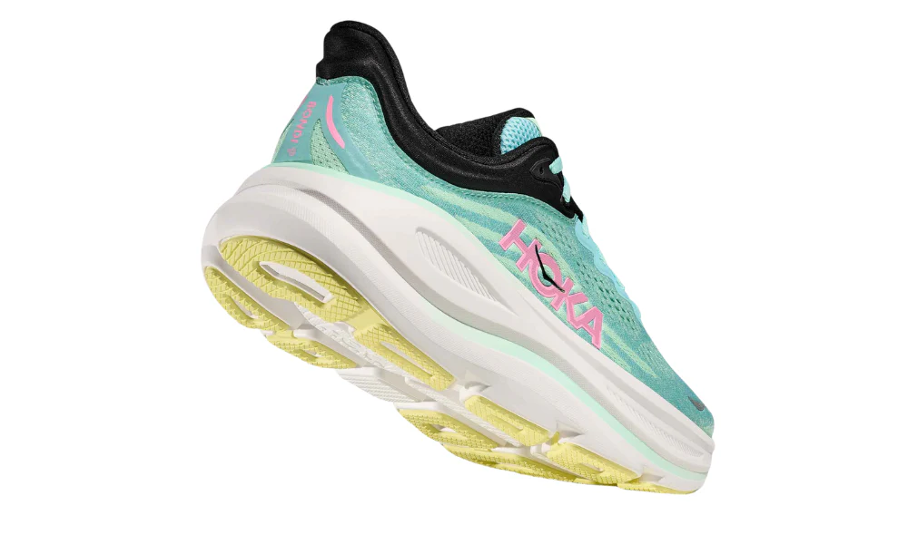 Hoka Bondi 9 Women's Running Shoes Blue Spark Mint Fluorite