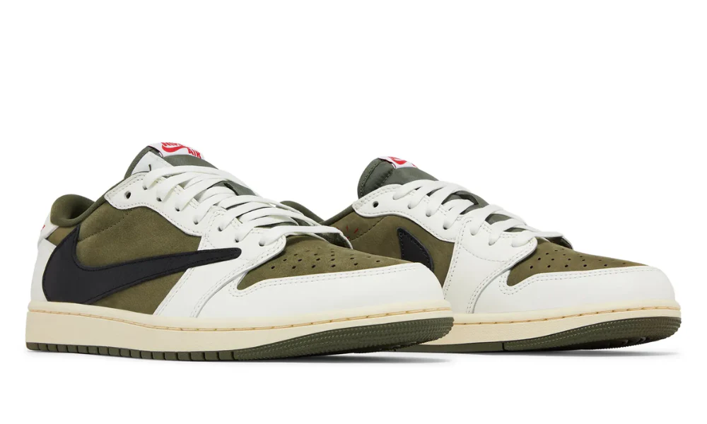Nike Air Jordan 1 Retro Low Travis Scott Reverse Olive Sneakers