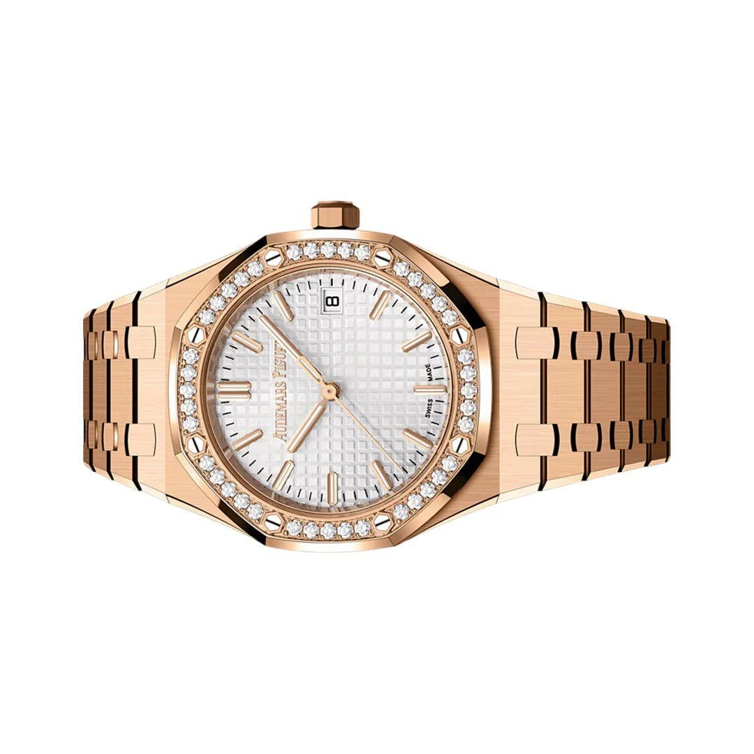 Audemars Piguet Royal Oak Rose Gold Diamond Bezel Women's Watch