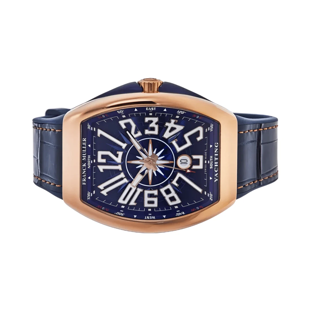 Franck Muller Vanguard Rose Gold Blue Dial Automatic Luxury Watch