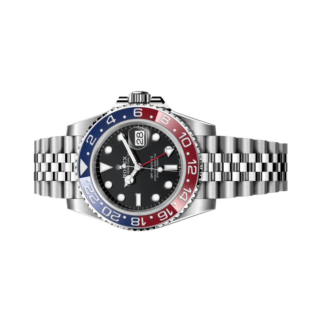 Rolex GMT Master II Black Dial Luxury Stainless Steel Watch