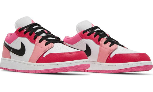 Air Jordan 1 Low GS White Pinksicle Youth Leather Sneakers