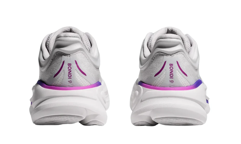 Hoka Bondi 9 Running Shoes in Cosmic Grey and White