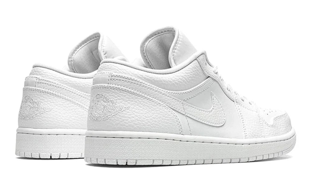 Nike Air Jordan 1 Low Triple White Leather Classic Low Top Sneakers