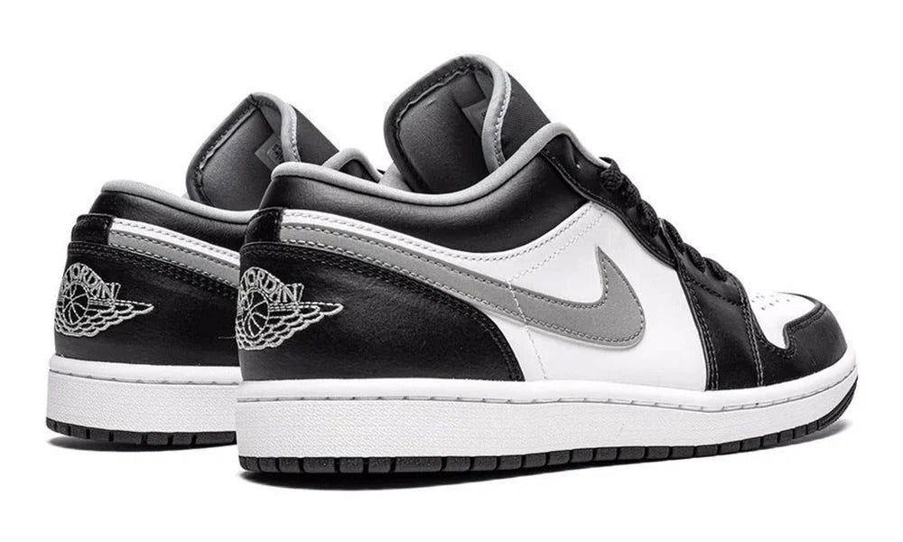 Air Jordan 1 Low Black White Grey Premium Leather Sneakers