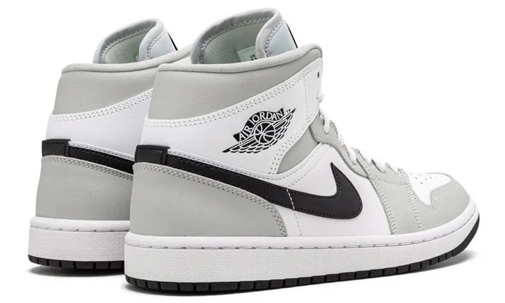 Nike Air Jordan 1 Mid Smoke Grey Leather Basketball Sneakers