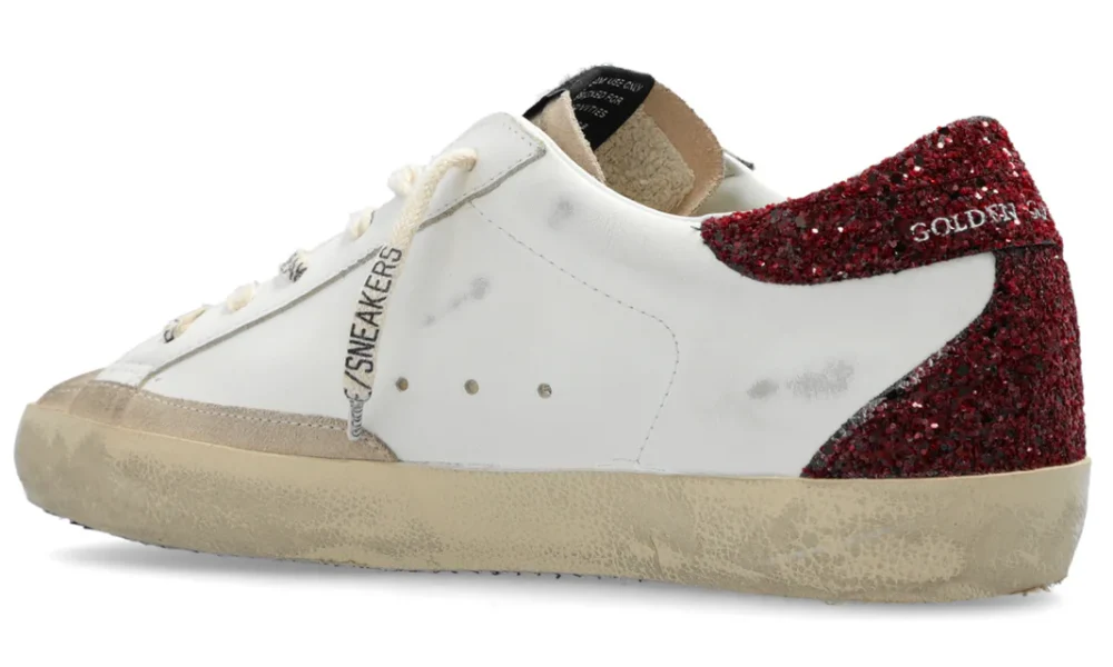 Golden Goose Deluxe Brand Super Star Leather Sneakers White Burgundy