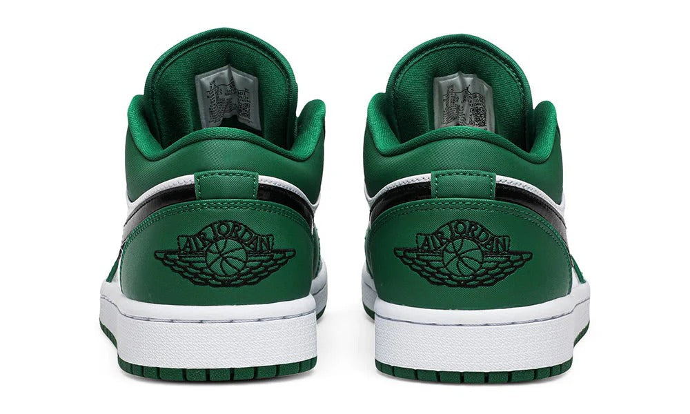 Air Jordan 1 Low Pine Green Leather and Textile Basketball Sneakers