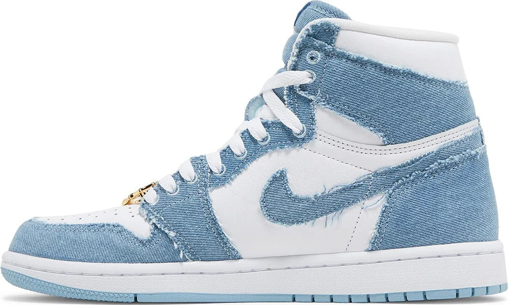 Air Jordan 1 High OG Denim Washed Indigo Leather Sneakers