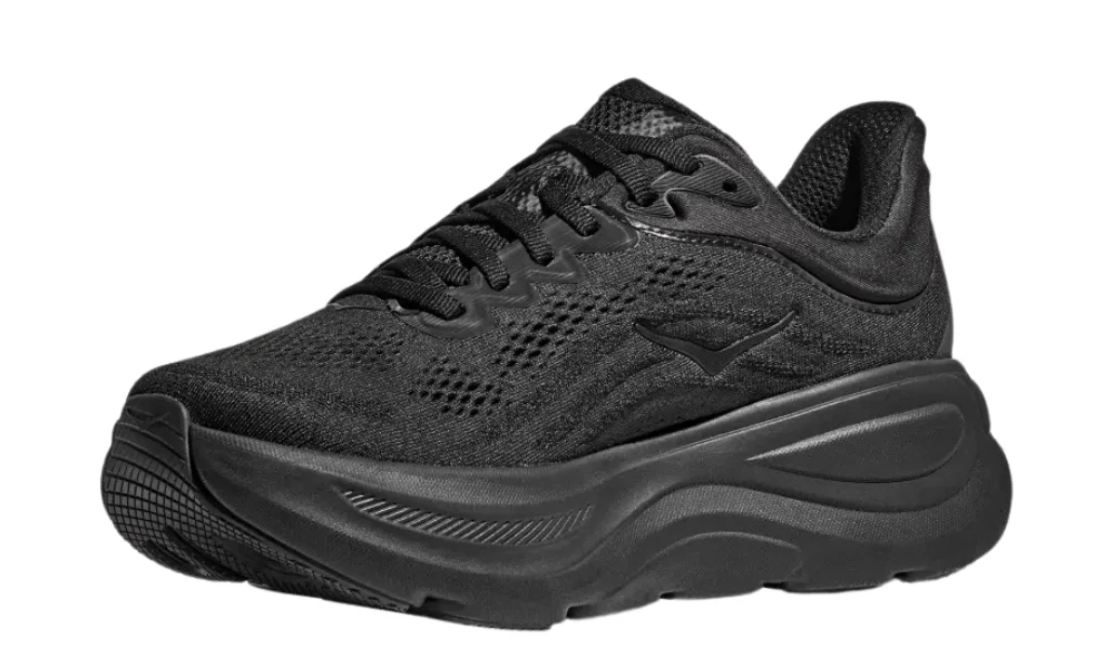 Hoka Bondi 9 Black Ultra-Cushioned Road Running Shoes for Men