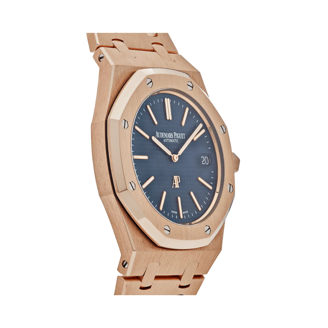Audemars Piguet Royal Oak Rose Gold Blue Dial Men's Watch