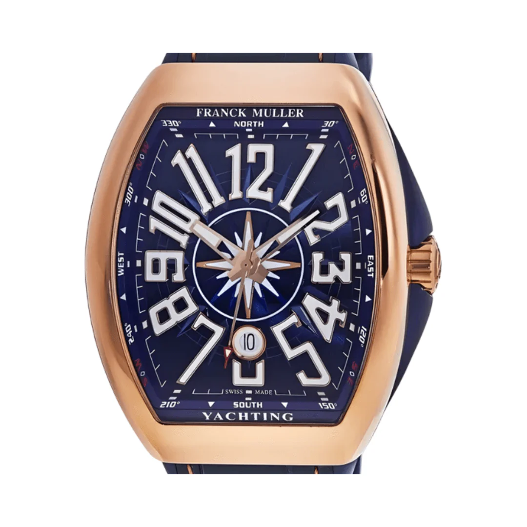 Franck Muller Vanguard Rose Gold Blue Dial Automatic Luxury Watch