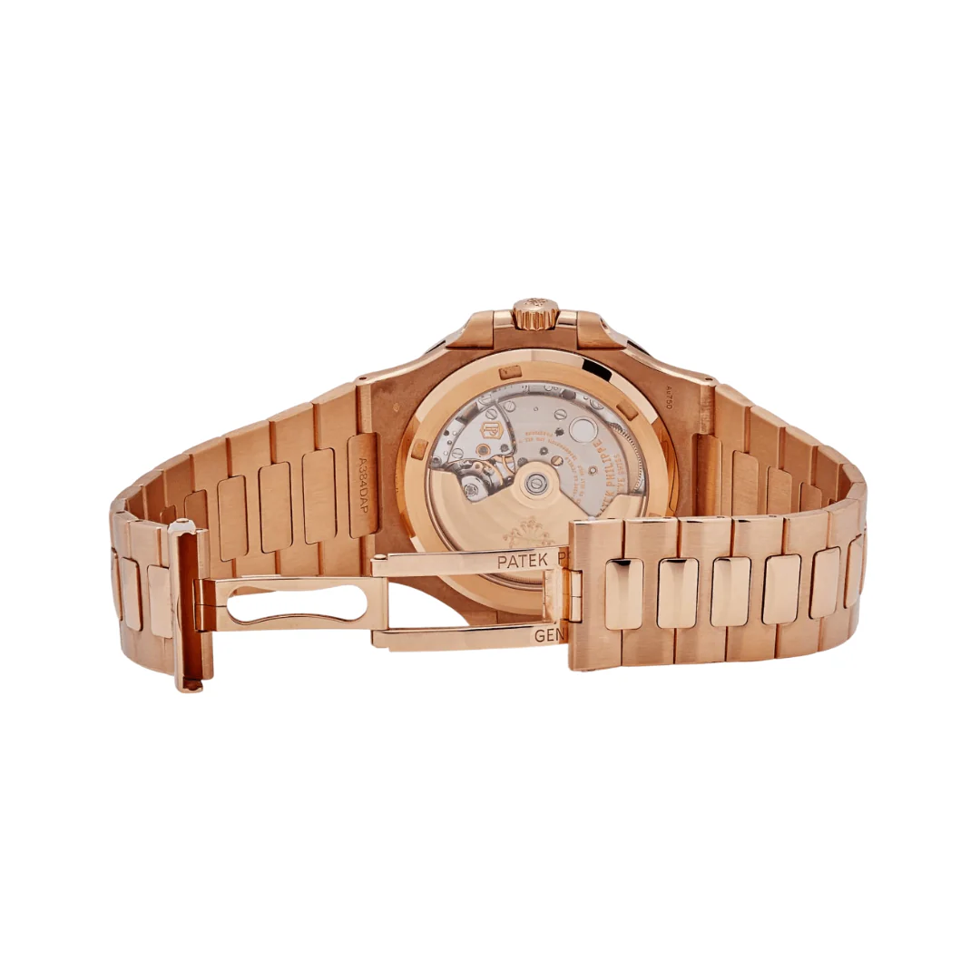Patek Philippe Nautilus Rose Gold Watch Brown Dial Men's Luxury