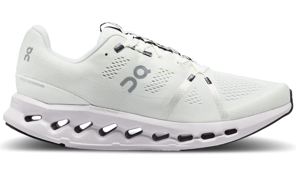 On Cloudsurfer White Frost Lightweight Road Running Shoes for Men
