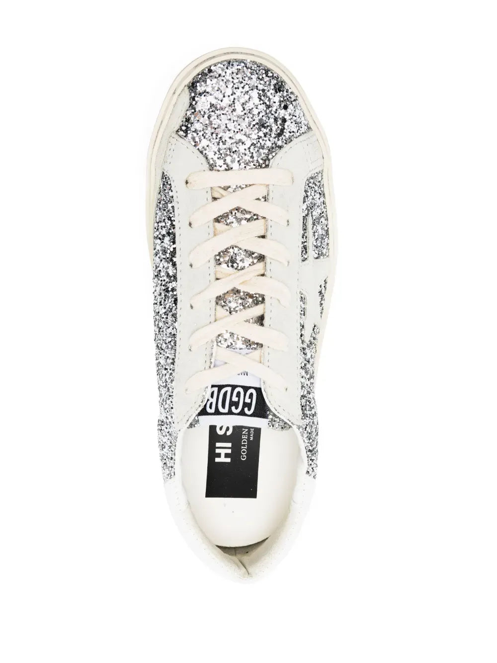 Golden Goose Hi-Star Glitter Sneakers Iconic Italian Fashion Platform Shoes