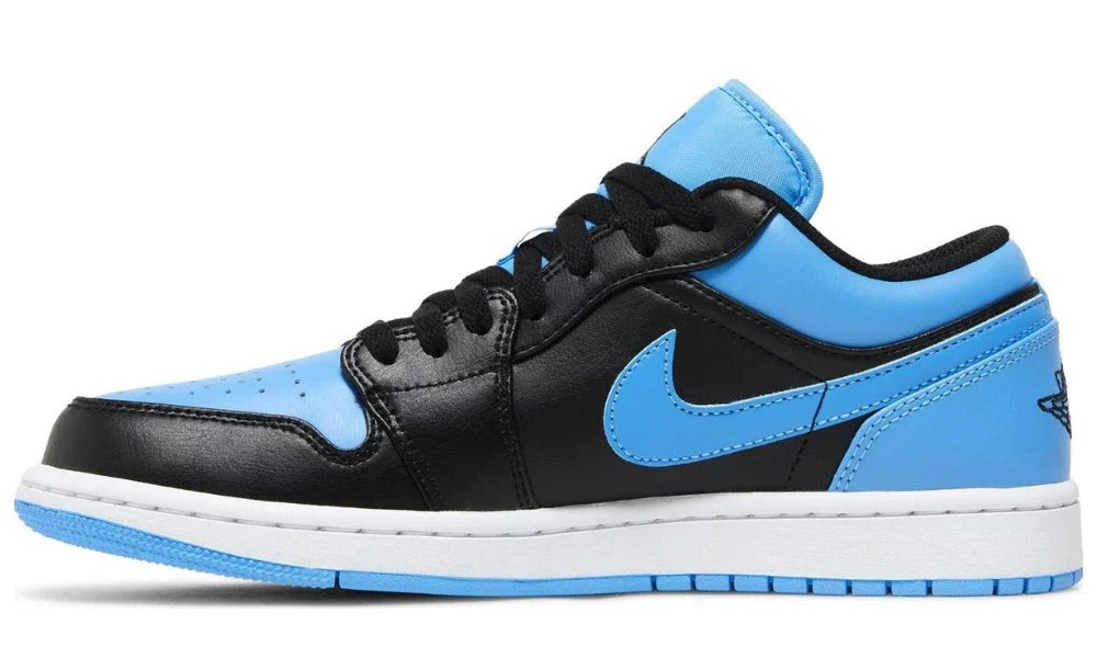 Air Jordan 1 Low University Blue Black Leather Sneakers