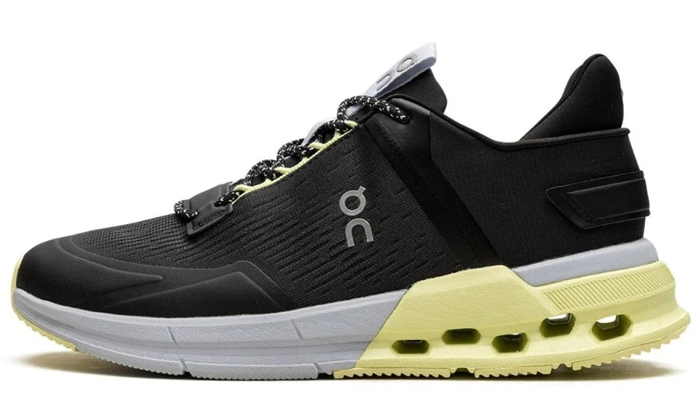 On Cloudnova Flux Black Hay Breathable Mesh Running Sneakers