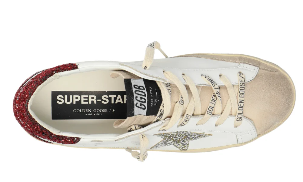 Golden Goose Deluxe Brand Super Star Leather Sneakers White Burgundy