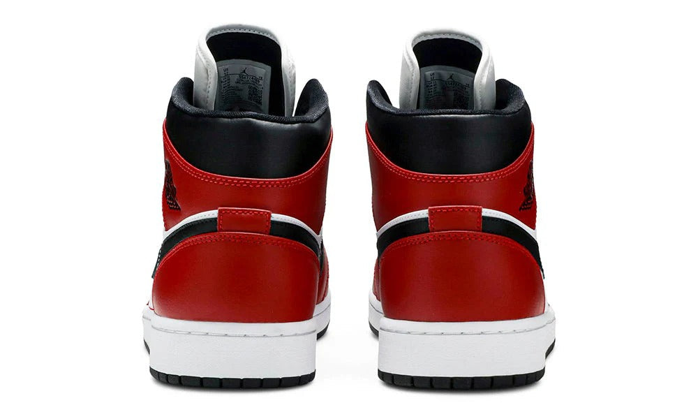 Air Jordan 1 Mid Chicago Black Toe Leather Sneakers