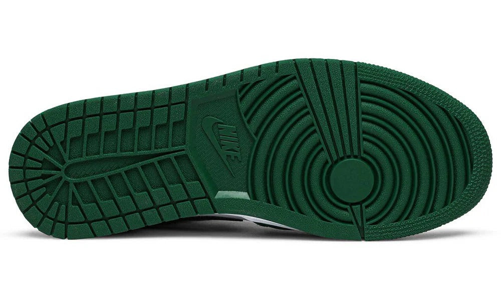 Air Jordan 1 Low Pine Green Leather and Textile Basketball Sneakers