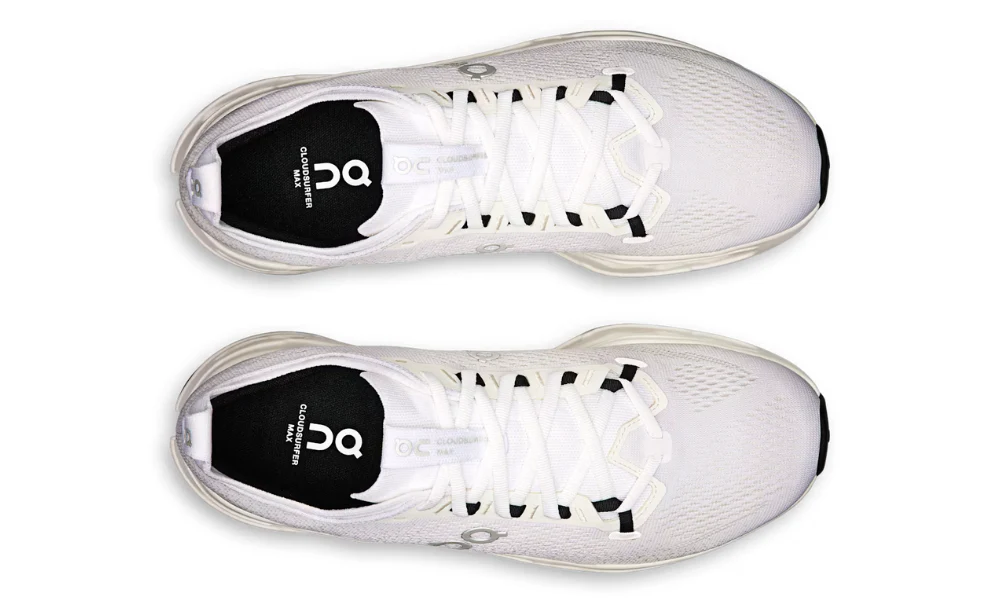On Cloudsurfer Max White Running Shoes with Double CloudTec Phase