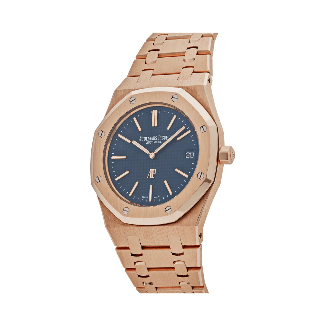 Audemars Piguet Royal Oak Rose Gold Blue Dial Men's Watch