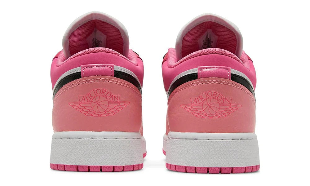 Air Jordan 1 Low GS White Pinksicle Youth Leather Sneakers