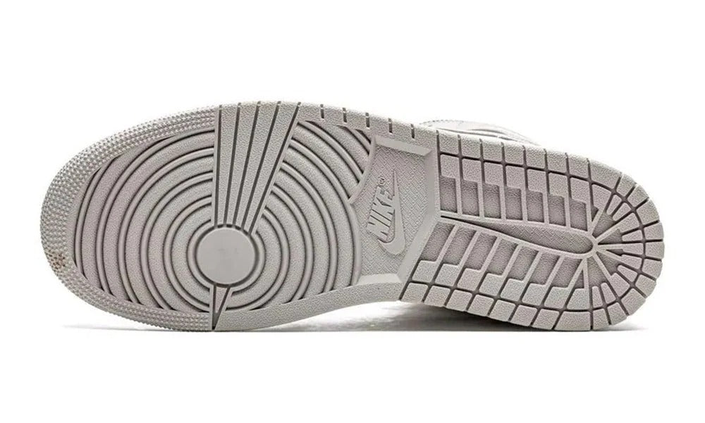 Nike Air Jordan 1 Mid Linen Grey and White Sneakers