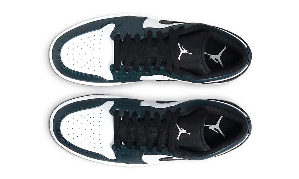 Air Jordan 1 Low Dark Teal Leather Basketball Sneakers